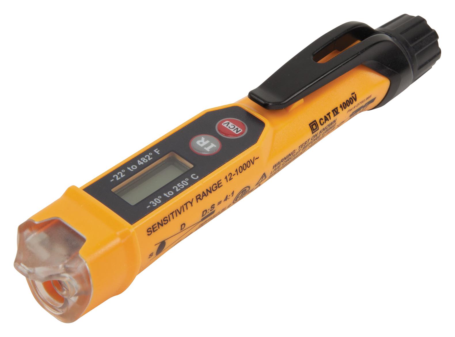 NCVT-4IR VOLTAGE TESTER W/IR THERMOMETER, 12V-1KV KLEIN TOOLS