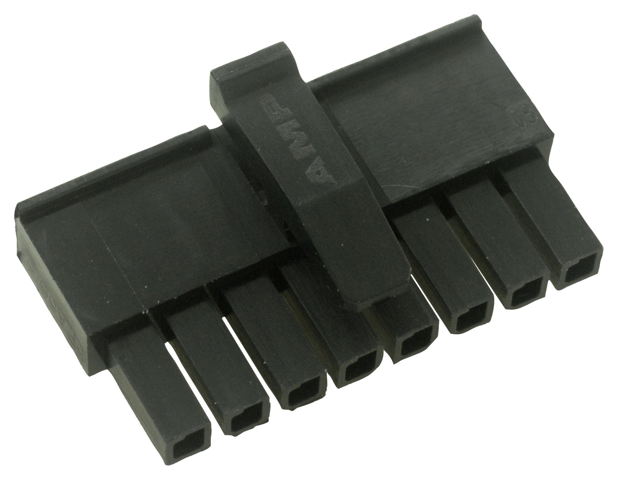 1445022-8 RCPT HOUSING, 8POS, NYLON 66/6, BLACK AMP - TE CONNECTIVITY