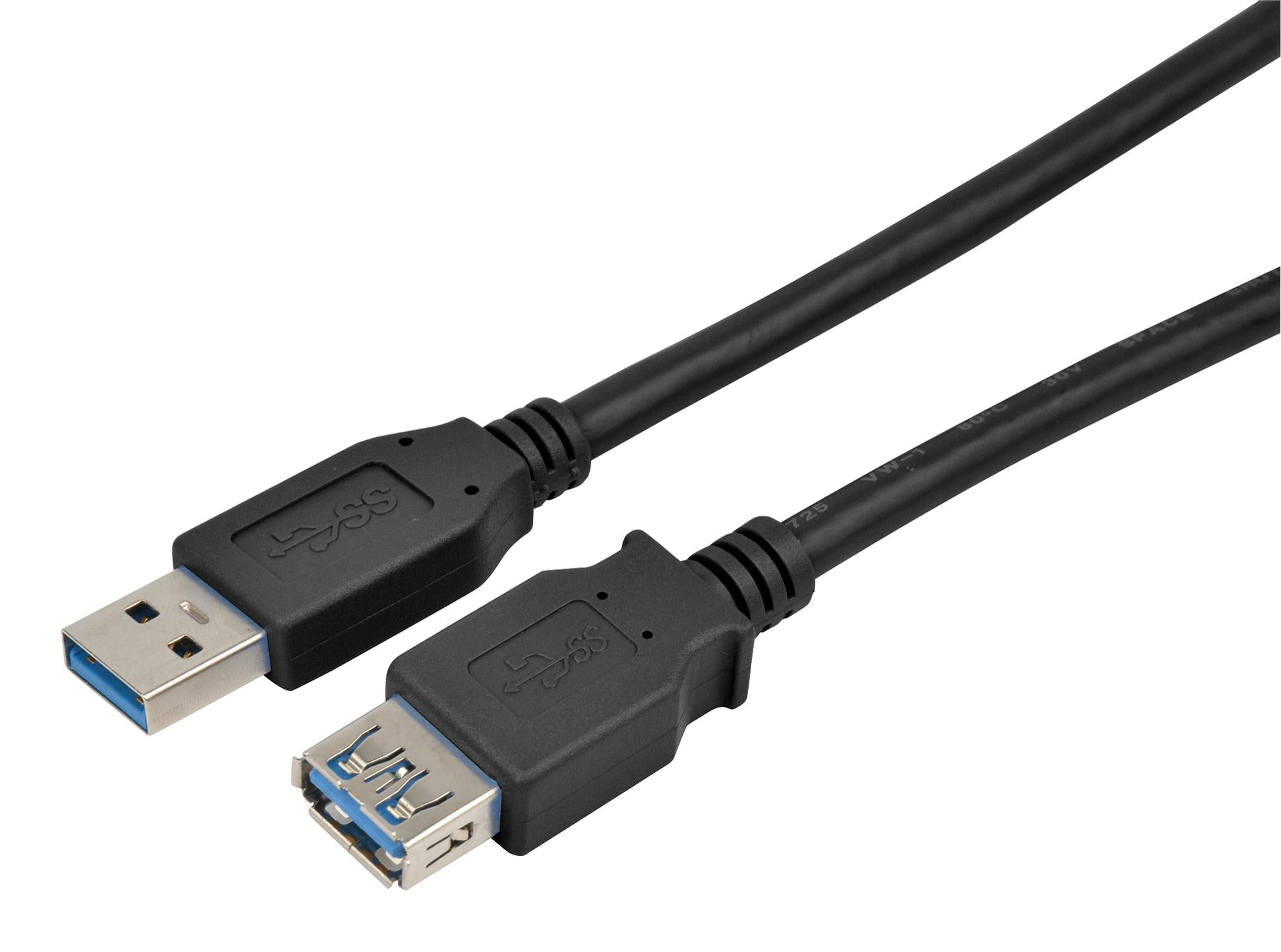 MC002735 USB CABLE, 2.0 A PLUG-RCPT, 19.7", BLK MULTICOMP