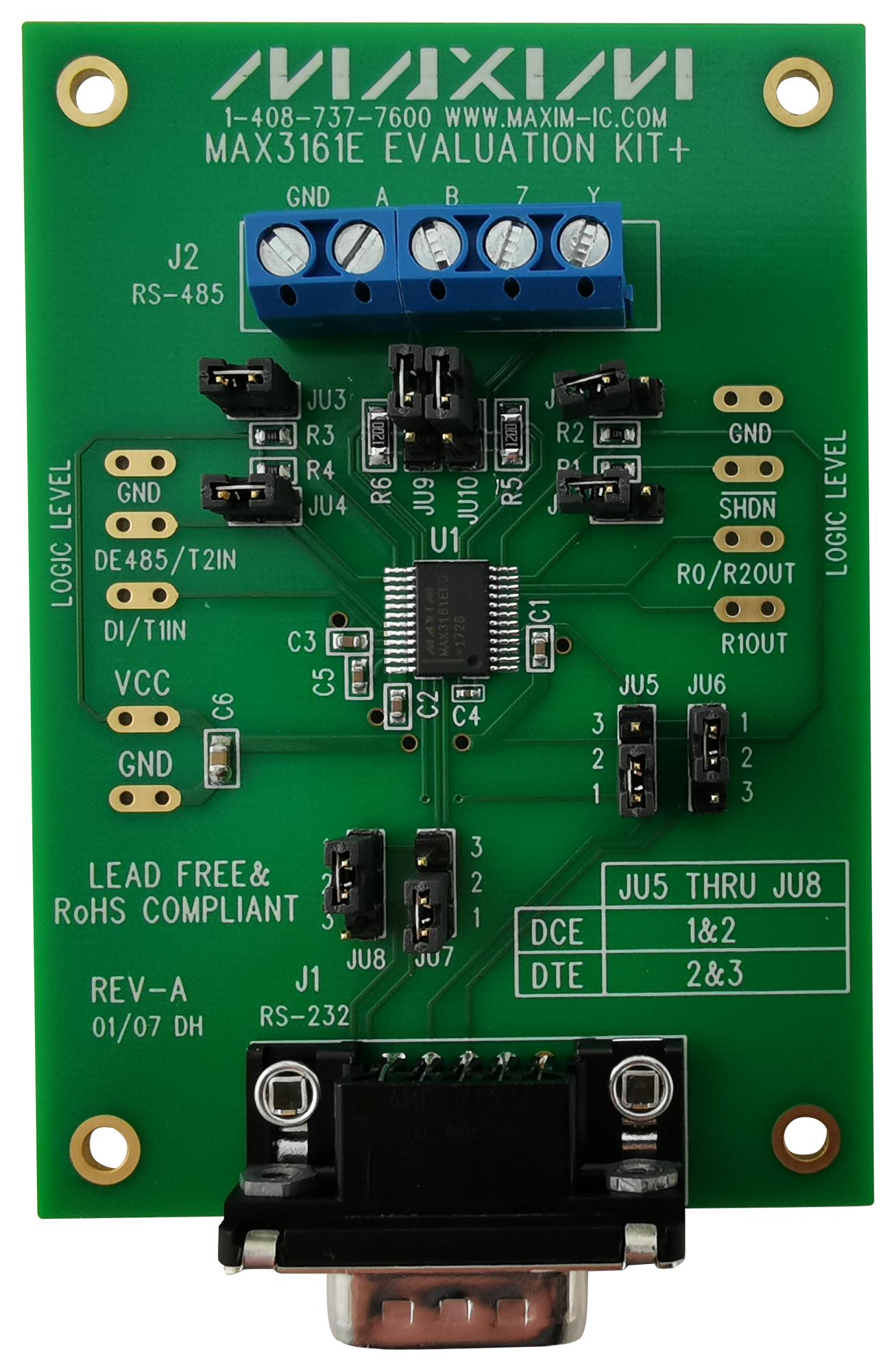 MAX3161EEVKIT+ EVAL KIT, RS-232/RS-422/RS-485 TXRX MAXIM INTEGRATED / ANALOG DEVICES