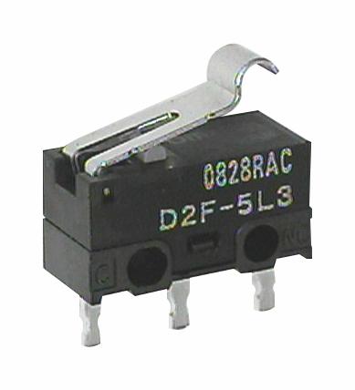D2F-5L3 MICROSWITCH, LEVER, SPDT, 5A, 250VAC, TH OMRON