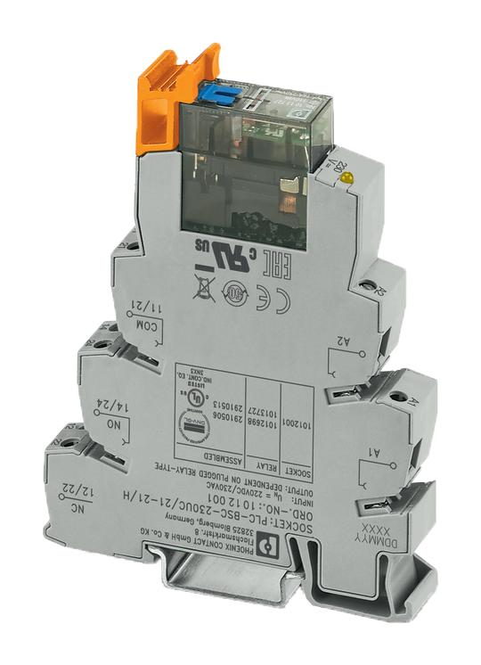 2910513 RELAY MODULE, DPDT, 6A, 230VAC, DIN RAIL PHOENIX CONTACT