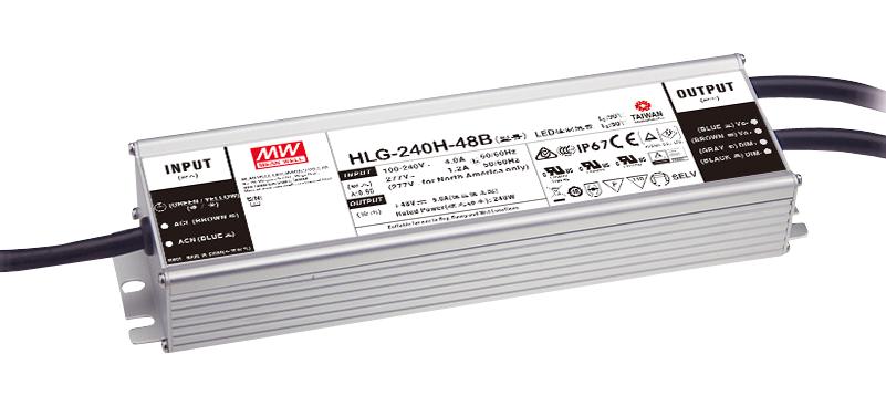 HLG-240H-24B LED DRIVER PSU, AC-DC, 24V, 10A MEAN WELL