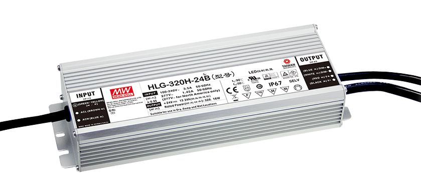 HLG-320H-42B LED DRIVER PSU, AC-DC, 42V, 7.65A MEAN WELL
