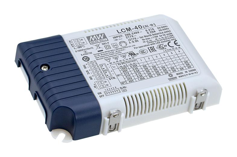 LCM-40DA LED DRIVER PSU, AC-DC, 40V, 1.05A MEAN WELL