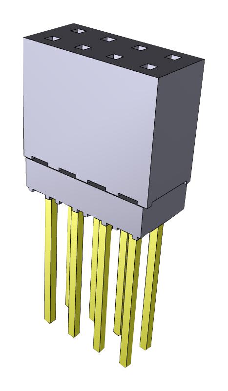 ESQ-104-14-G-D CONNECTOR, 8POS, RCPT, 2.54MM, THT SAMTEC