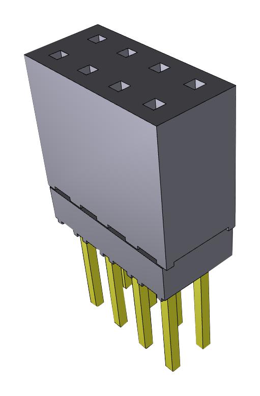 ESQ-104-13-G-D CONNECTOR, 8POS, RCPT, 2.54MM, THT SAMTEC