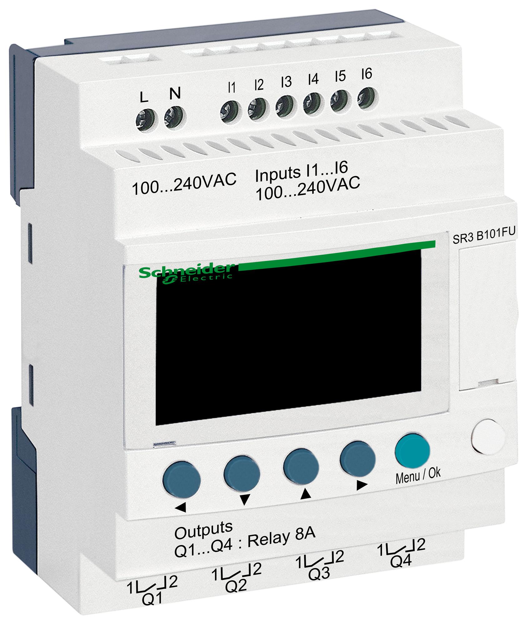 SR3B101FU COMPACT SMART RELAY, 6I/P, 4O/P DIGITAL SCHNEIDER ELECTRIC