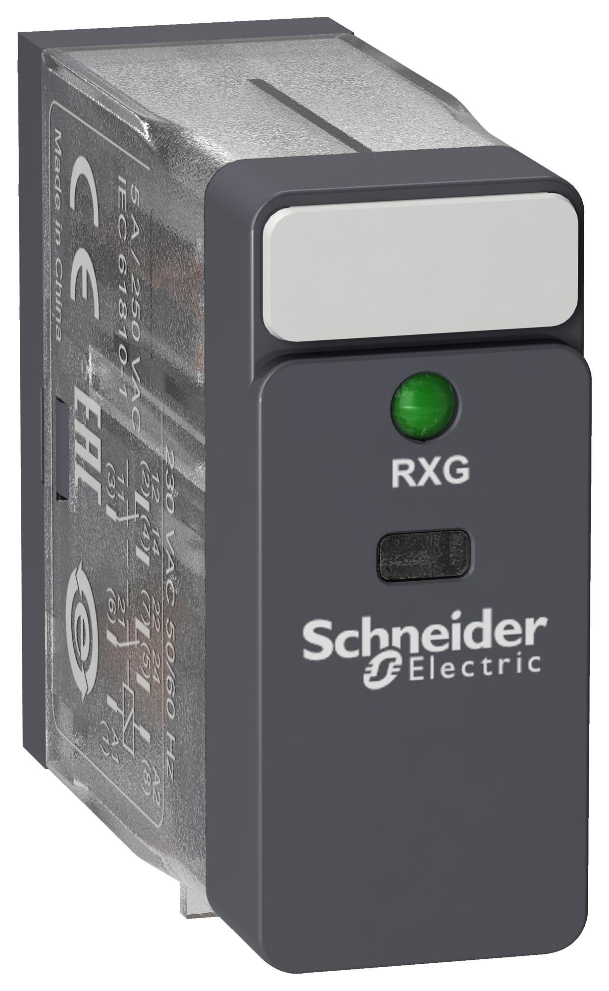 RXG23B7 POWER RELAY, DPDT, 5A, 250VAC SCHNEIDER ELECTRIC