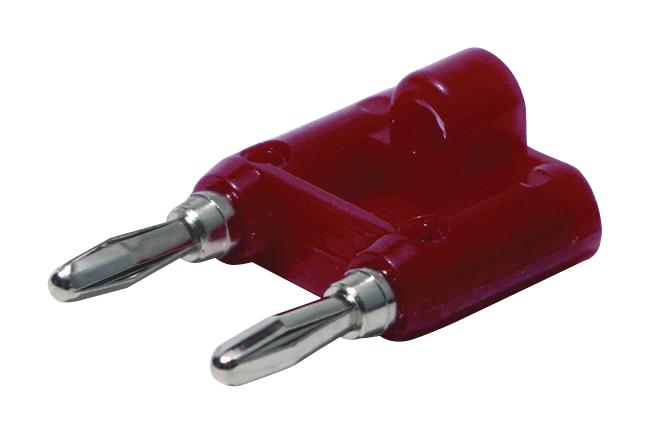 BU-PMDP-2. STACKABLE DOUBLE BANANA PLUG, 15A, RED MUELLER ELECTRIC