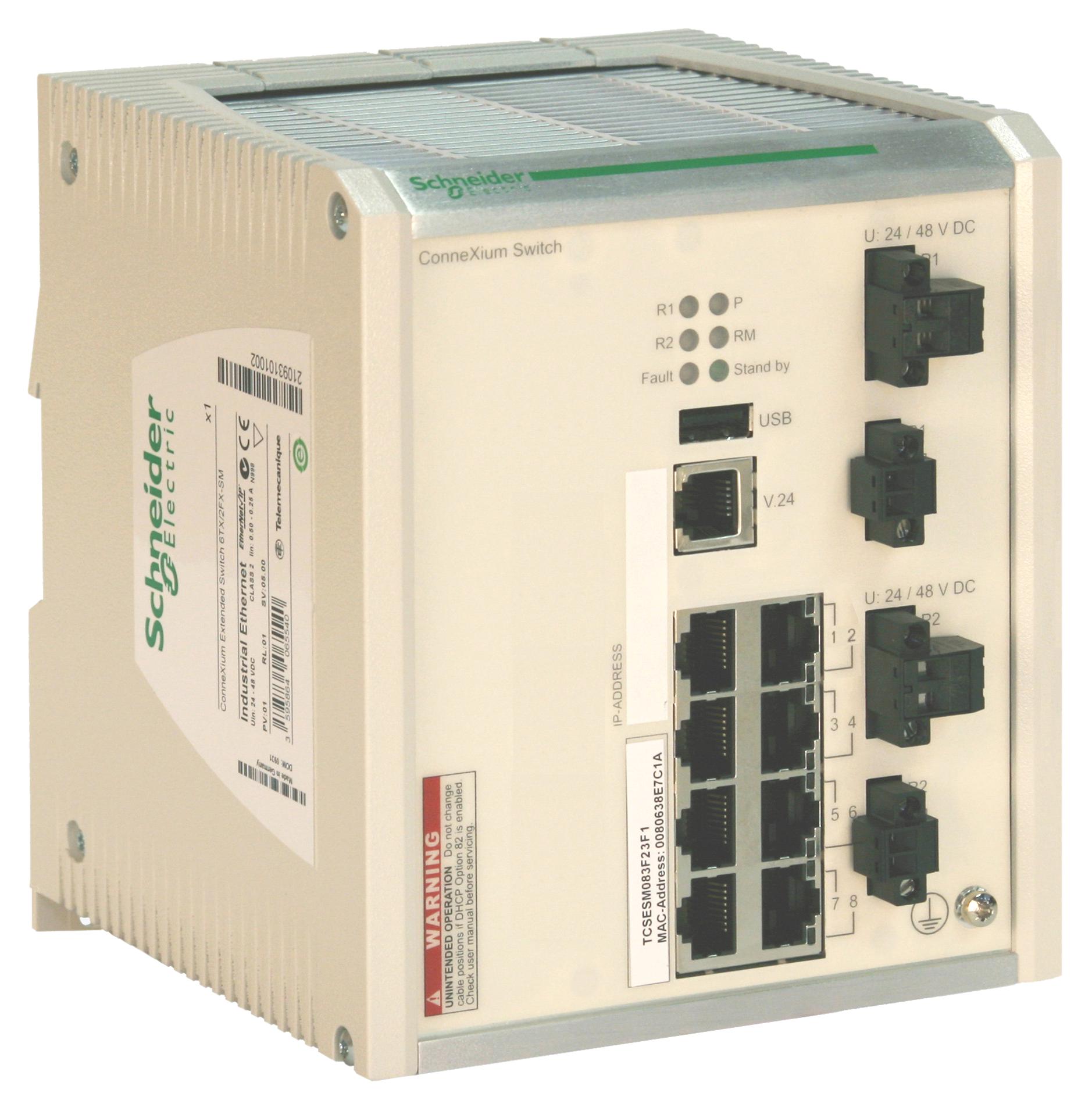 TCSESM083F23F1 CONNEXIUM EXTENDED SWITCH 8TX SCHNEIDER ELECTRIC