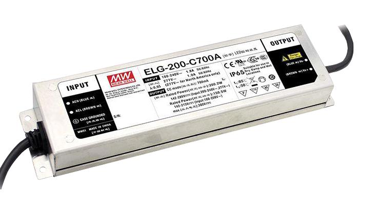 ELG-200-C1400A-3Y LED DRIVER, CONSTANT CURRENT, 198.8W MEAN WELL