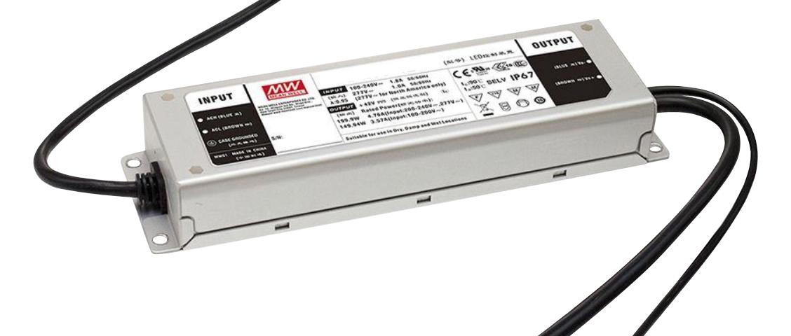 ELG-200-42D2-3Y LED DRIVER, CONST CURRENT/VOLT, 199.9W MEAN WELL