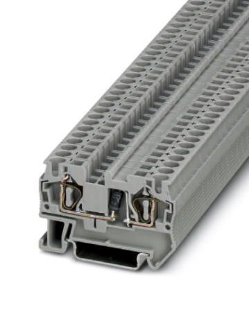 ST 4-DIO 1N 5408/R-L DINRAIL TERMINAL BLOCK, 2WAY, 10AWG, GRY PHOENIX CONTACT