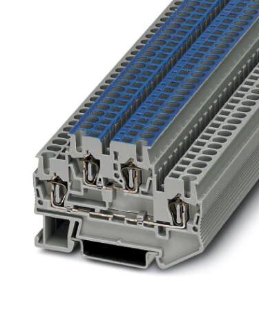 STTB 2,5-L/N DINRAIL TERMINAL BLOCK, 4WAY, 12AWG, GRY PHOENIX CONTACT