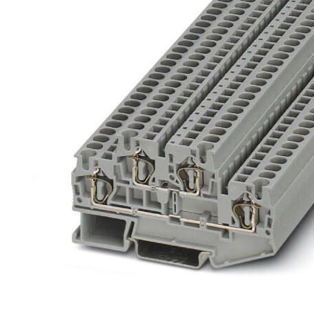 STTB 4 DINRAIL TERMINAL BLOCK, 4WAY, 10AWG, GRY PHOENIX CONTACT