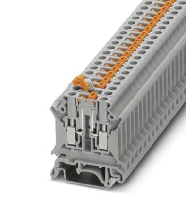 UK 5 N-MT DINRAIL TERMINAL BLOCK, 2WAY, 10AWG, GRY PHOENIX CONTACT