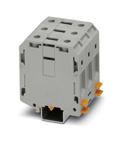 UKH 70-3L DINRAIL TERMINAL, 6WAY, 000AWG, GRY PHOENIX CONTACT