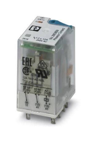 REL-IR2/LDP- 12DC/2X21 POWER RELAY, DPDT, 12A, 250V PHOENIX CONTACT