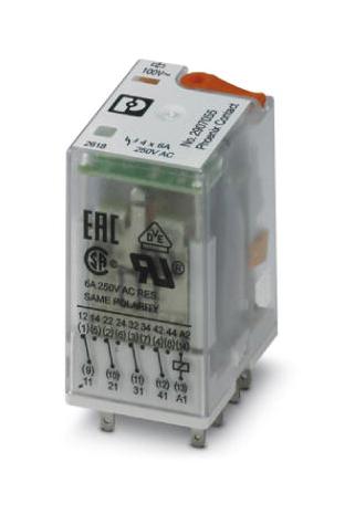 REL-IR4/100AC/4X21 POWER RELAY, 4PDT, 2A, 250A PHOENIX CONTACT