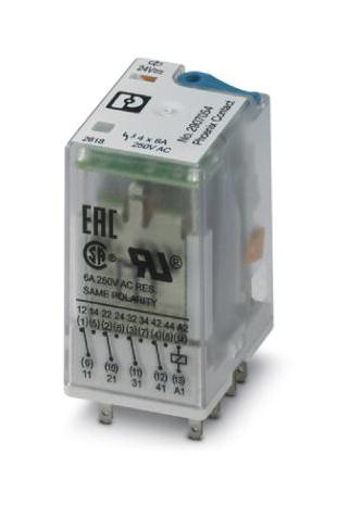 REL-IR4/24DC/4X21 POWER RELAY, 4PDT, 2A, 250A PHOENIX CONTACT