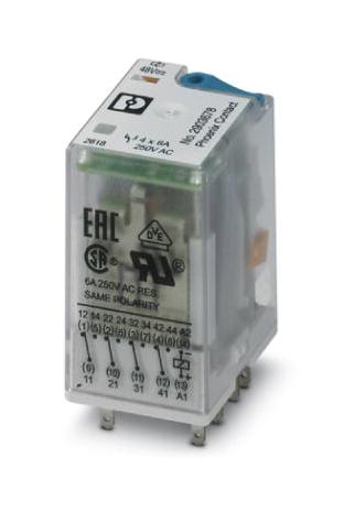 REL-IR4/LDP- 48DC/4X21 POWER RELAY, 4PDT, 2A, 250V PHOENIX CONTACT