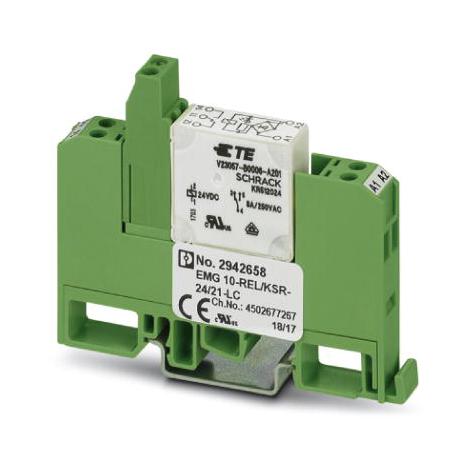 EMG 10-REL/KSR- 24/21-LC POWER RELAY, SPDT, 24V, 6A, DIN RAIL PHOENIX CONTACT