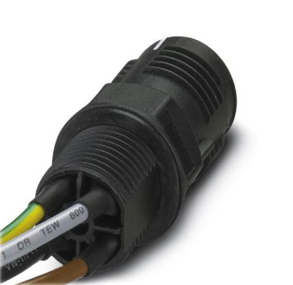 QPD W 3PE1,5 M20 0,5 BK CIR CABLE, QUICKON-FREE END, 3+PE, 500MM PHOENIX CONTACT