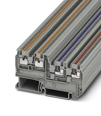 PTIO 1,5/S/3 DIN RAIL TB, PUSH IN, 4POS, 26-14AWG PHOENIX CONTACT