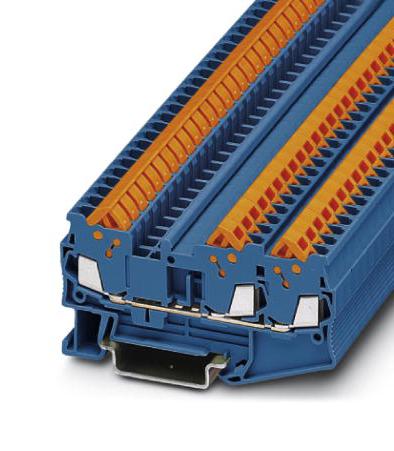 QTC 1,5-TWIN BU DIN RAIL TB, PUSH IN LOCK, 3P, 24-16AWG PHOENIX CONTACT