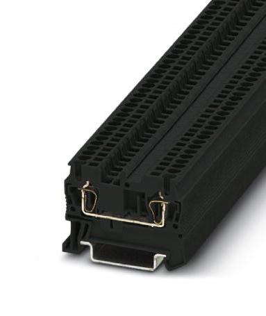 ST 1,5 BK DIN RAIL TB, CLAMP, 2POS, 28-16AWG PHOENIX CONTACT