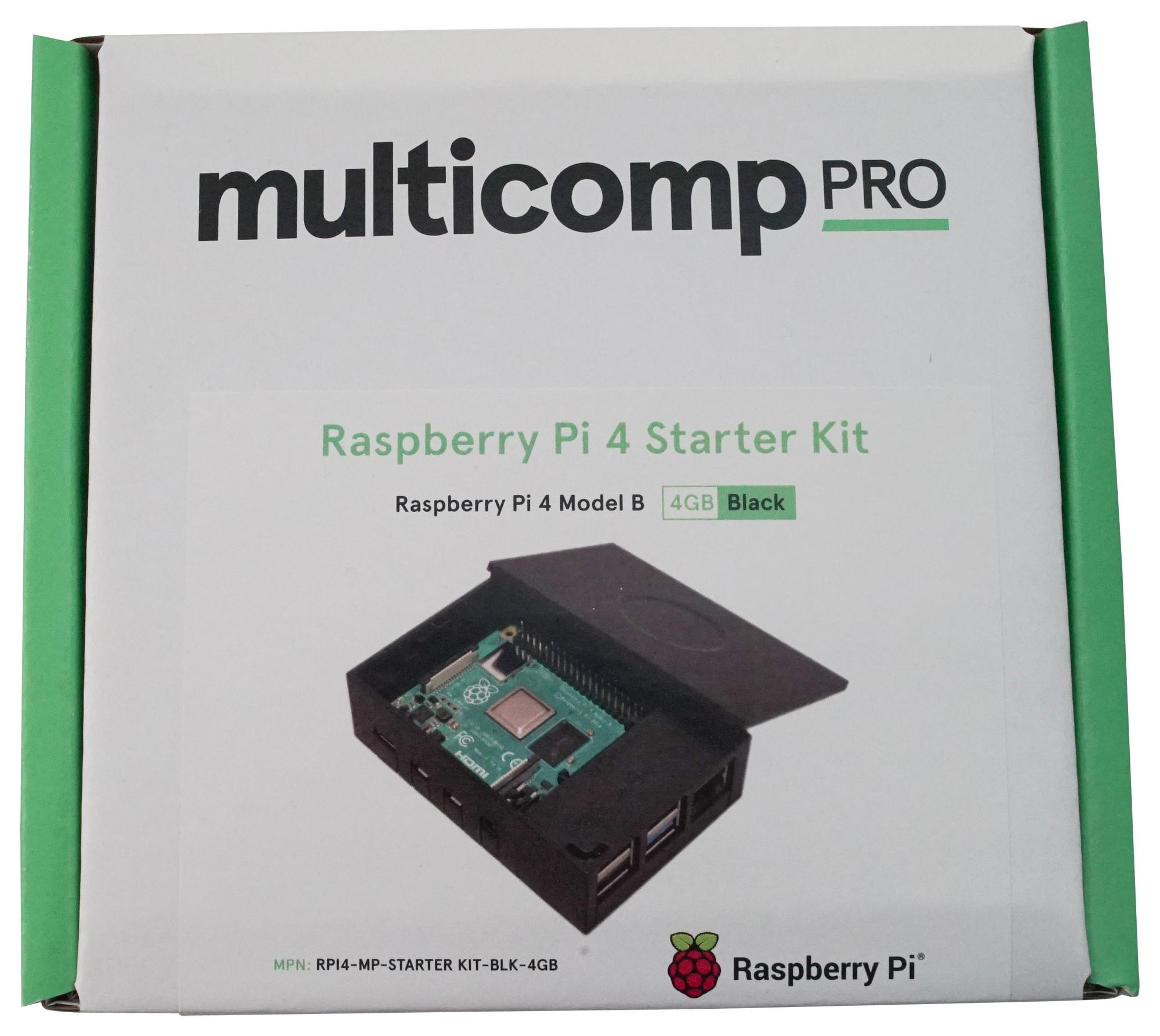 RPI4-MP-STARTER KIT-BLK-4GB RASPBERRY PI 4B STARTER KIT, 4GB, BLK MULTICOMP PRO
