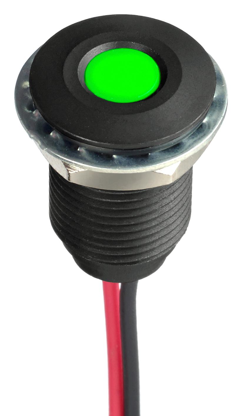 Q10F5ANXXG12E LED PANEL INDICATOR, GREEN, 10MM, 12VDC APEM