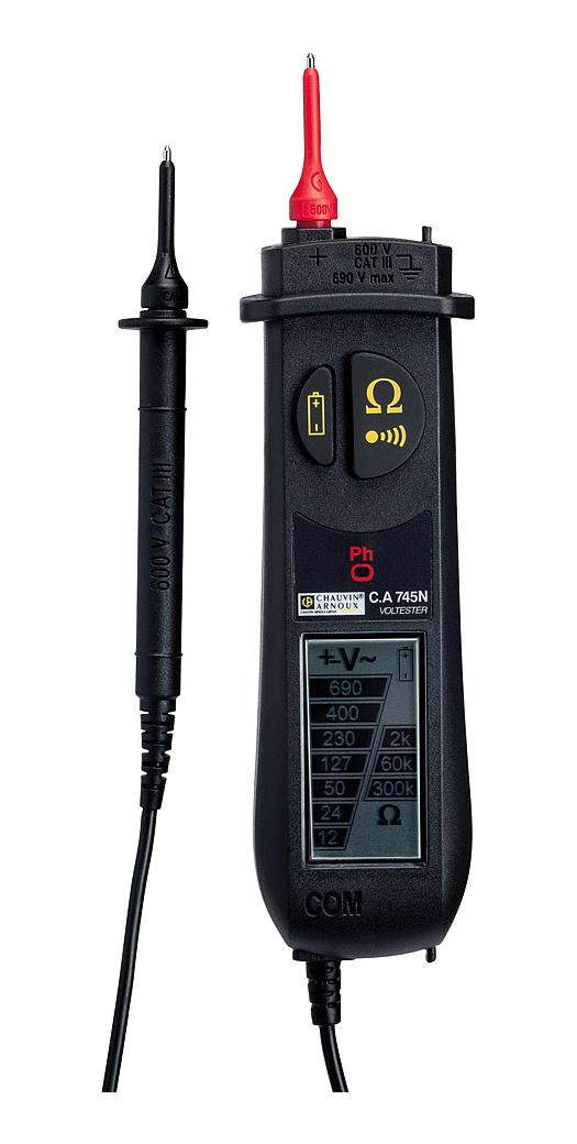 P01191743Z DIGITAL VOLTAGE TESTER, 12V-690V, LCD CHAUVIN ARNOUX