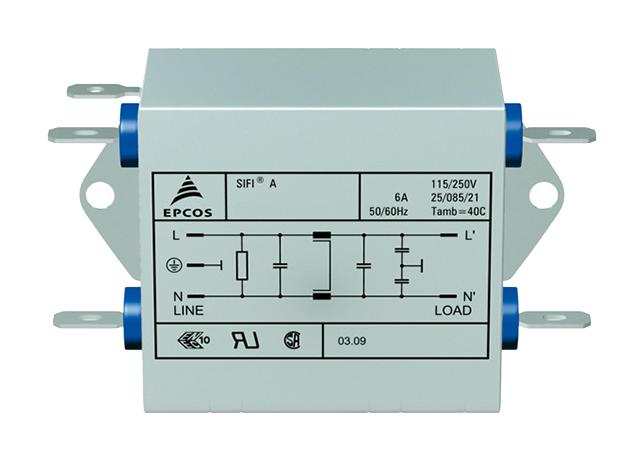 B84114D0000B020 POWER LINE FILTER, 1 PHASE, 250V, 2A EPCOS