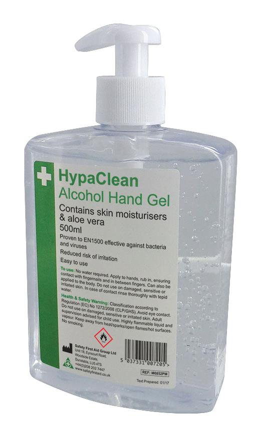M6852PM HAND GEL SANITISER, ALCOHOL, 500ML SAFETY FIRST AID GROUP