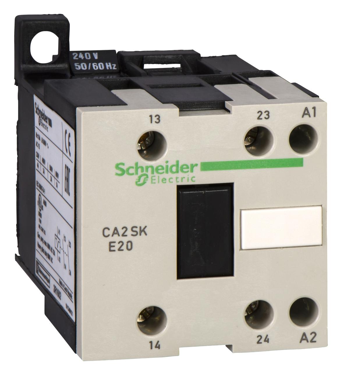CA2SKE20B7 CONTACTOR, DPST-NO, 24V, DIN RAIL/PANEL SCHNEIDER ELECTRIC