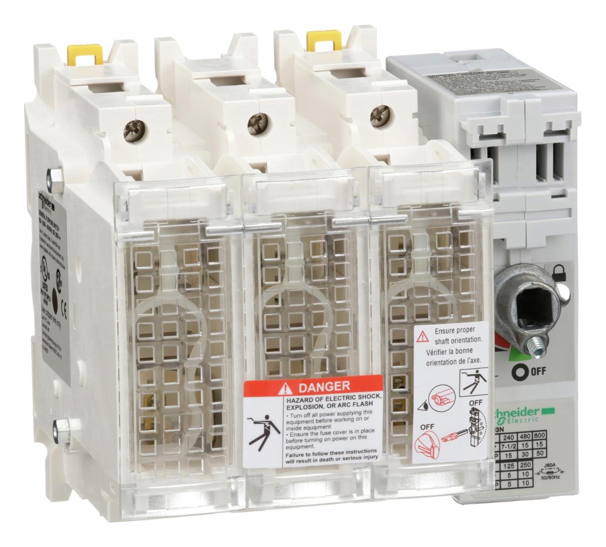 GS2GU3N DISCONNECT SW FUSIBLE 600V 60A 3P SCHNEIDER ELECTRIC