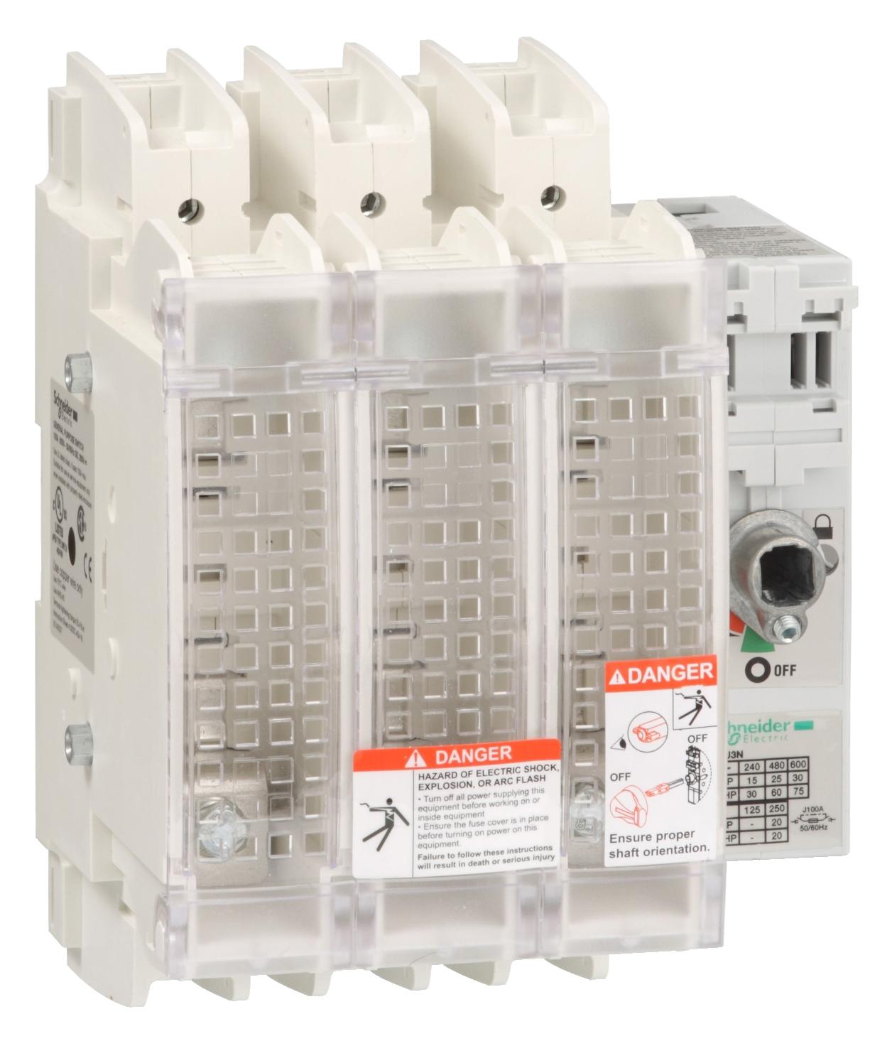GS2JU3N DISCON SWIT FUSIBLE 600V 100A 3P SCHNEIDER ELECTRIC