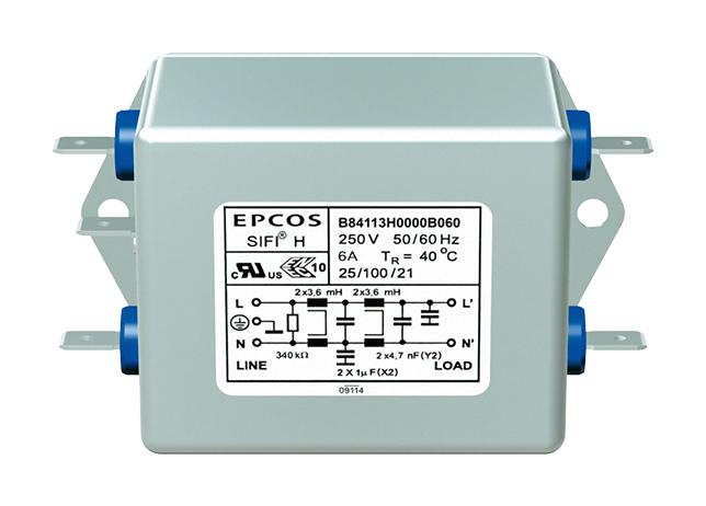 B84113H0000B030 POWER LINE FILTER, STANDARD, 3A, 250V EPCOS