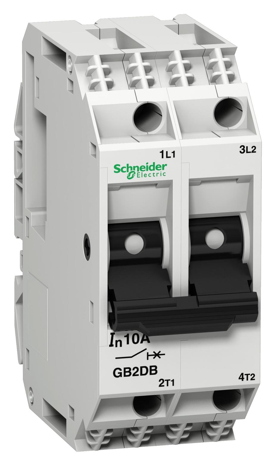 GB2DB06 THERMOMAGNETIC CKT BREAKER, 2P, 1A SCHNEIDER ELECTRIC