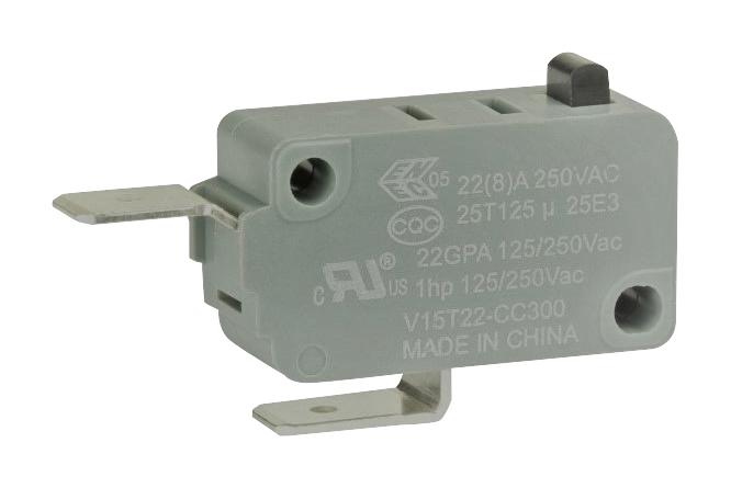 V15T22-CC300 MICROSWITCH, SPST, PLUNGER, 22A, 250VAC HONEYWELL