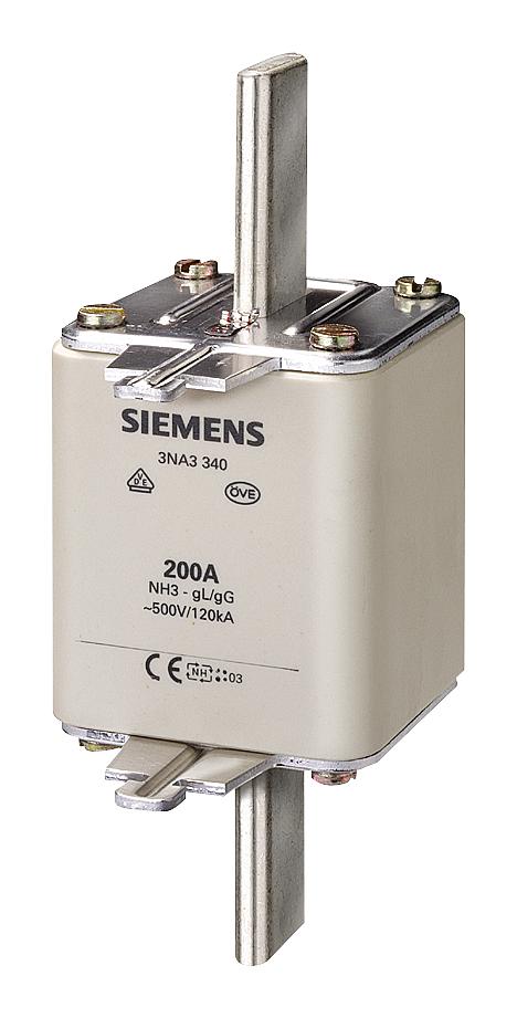 3NA3365 HRC FUSE, 500A, 500VAC/440VDC, BLADE TAG SIEMENS