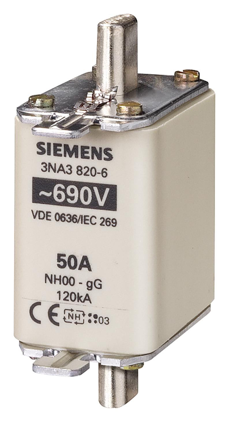 3NA3824-6 HRC FUSE, 80A, 690VAC, 250VDC, BLADE TAG SIEMENS