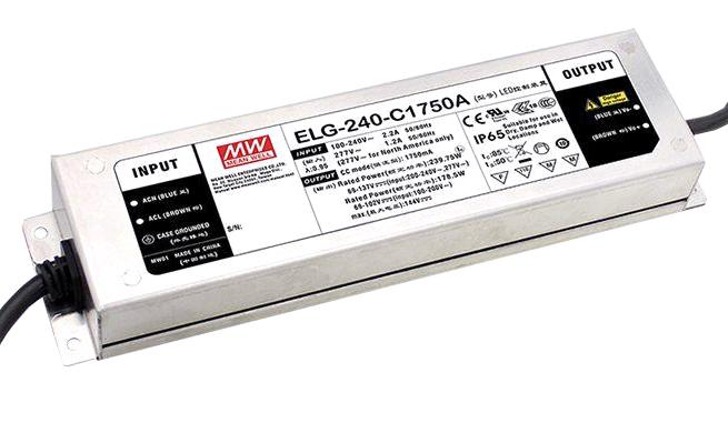 ELG-240-54DA-3Y LED DRIVER, CONST CURRENT/VOLT, 240.3W MEAN WELL
