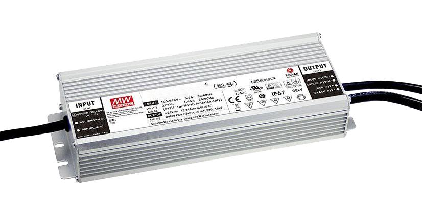 HLG-320H-24AB LED DRIVER, CONST CURRENT/VOLT, 320.16W MEAN WELL