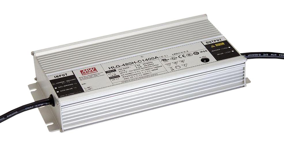 HLG-480H-30 LED DRIVER, CONSTANT CURRENT/VOLT, 480W MEAN WELL
