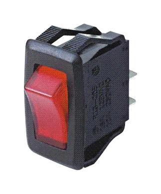 MP004579 ROCKER SW, SPST, 20A, 125VAC, RED MULTICOMP PRO