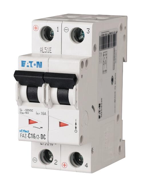 FAZ-C16/2-DC MCB, 16A, C-TYPE, DP, 10KA (DC) EATON MOELLER