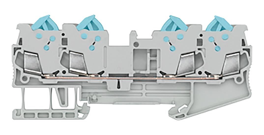 8WH3004-0AE01 DINRAIL TERMINAL BLOCK, 4WAY, 16AWG, BLU SIEMENS